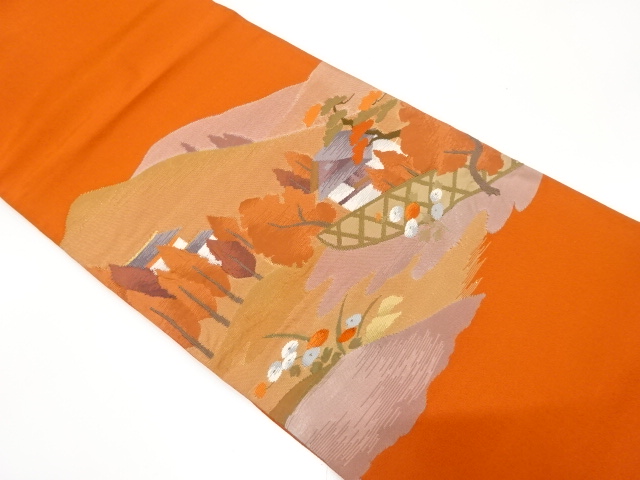 JAPANESE FUKURO OBI / WOVEN CENERY OF COUNTRYSIDE